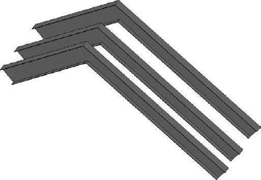 Bent beams in a 3D view