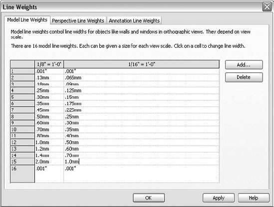 Exercise: Defining Line Weights