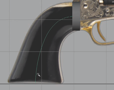 The curve drawn through the center of the reference grip