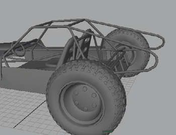 Adding the spoiler frame to the rear of the buggy