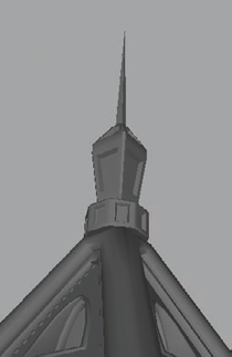 A simple steeple on top