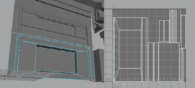 The result of automapping the lowpoly window block module