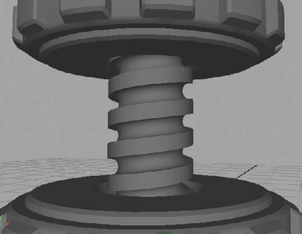 Indentations for the screw shape to fit into