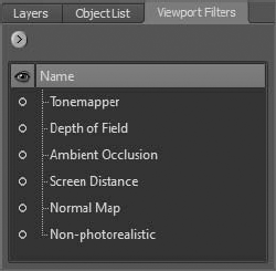 Viewport Filters tab