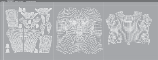 UV view with multiple quadrants