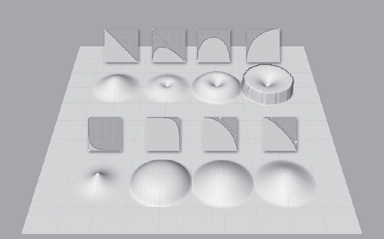 User-created falloff curves