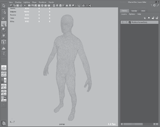 Mudbox Human Body model and Layer Editor