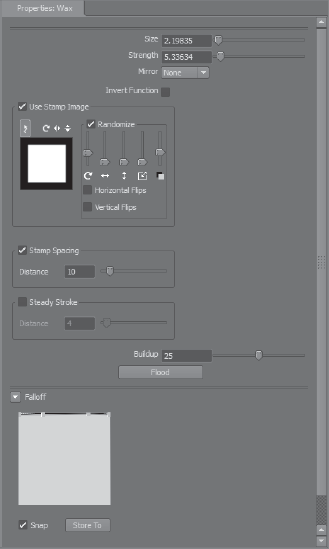 Wax tool settings