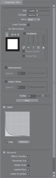 Wax tool settings