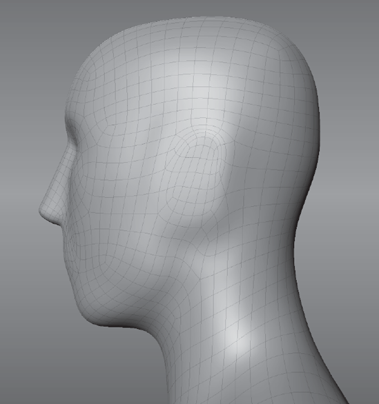 Flatten the ears on the Basic Head mesh.