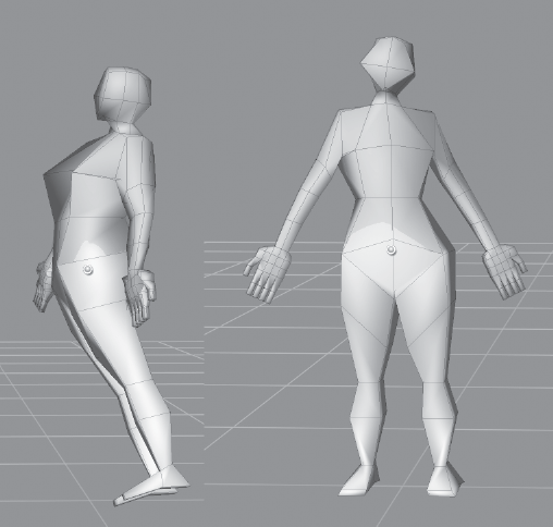 Pose and rotate the pelvis back.