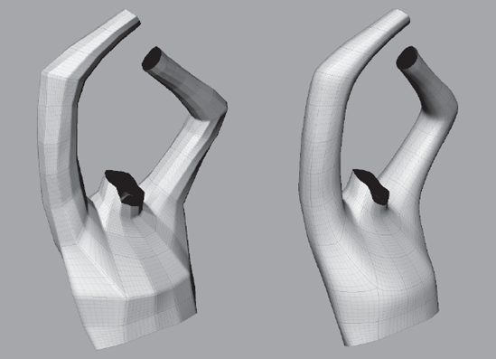 The difference between subdividing with Smooth Positions off and on