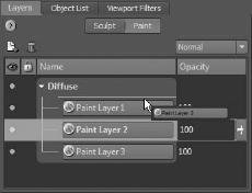 Reordering paint layer 2 to precede paint layer 1