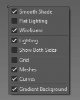 3D view right-click menu options