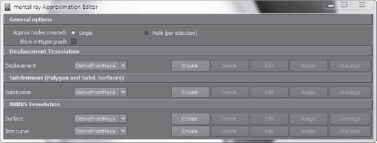 mental ray Approximation Editor