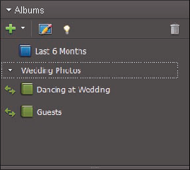 Albums are nested below an Album Group.