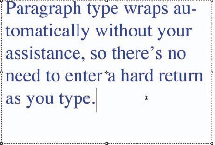 Paragraph text automatically wraps to conform to the bounding box.