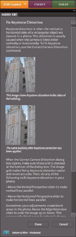 Correcting keystone distortion.