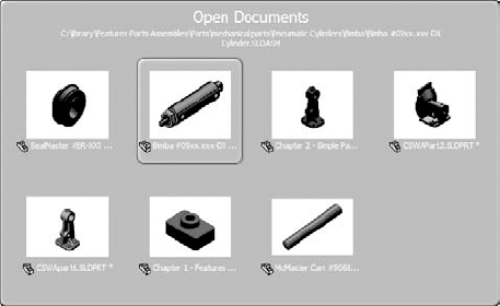 The Open Documents dialog box