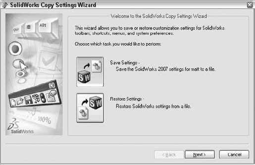 The Copy Settings Wizard