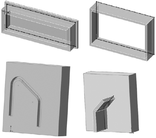 Different types of geometry created from thin feature extrudes