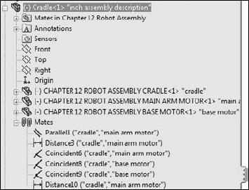 The cradle assembly brings along internal mates