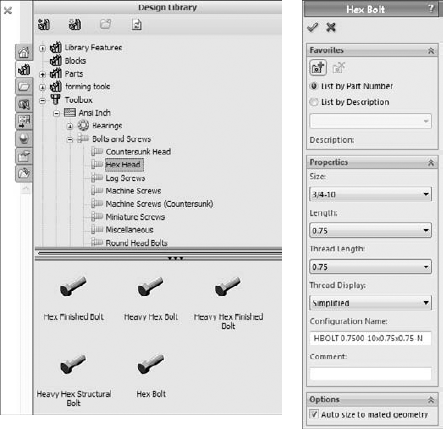 Select and place a fastener.