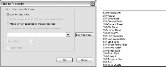 The Link to Property dialog box