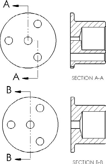 Default and jogged Section Views