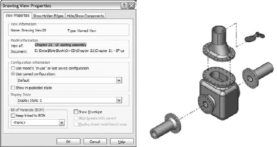 The Drawing View Properties dialog box