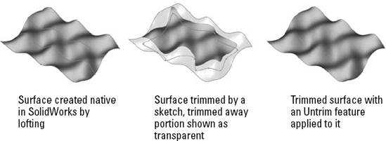 Untrimming a surface