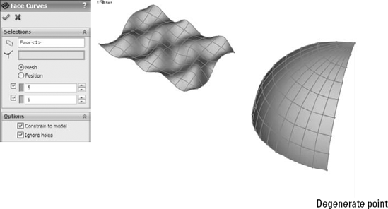 Meshes created with the Face Curves sketch tool