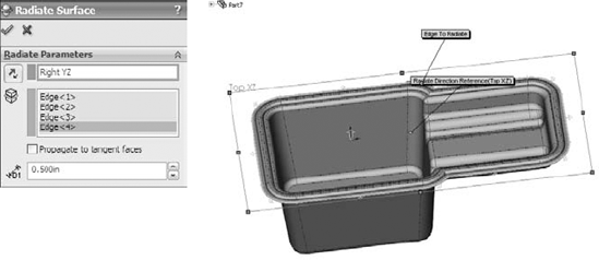 The Radiate Surface PropertyManager