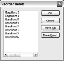 The Reorder Bends dialog box