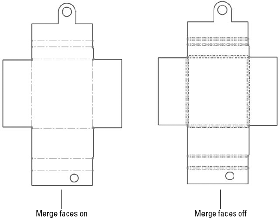 The Merge Faces option showing on (selected) and off (unselected)