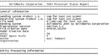 Report files can help you understand the contents of the imported file.