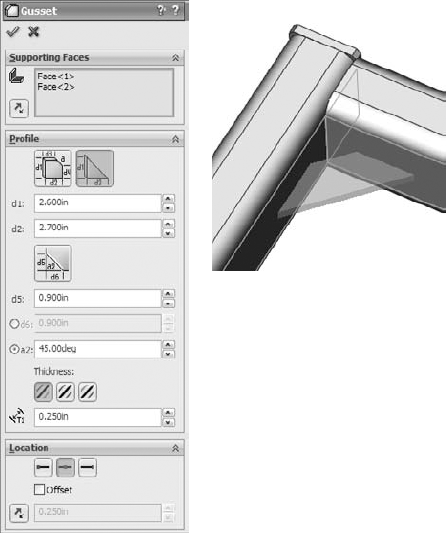 Using the Gusset feature