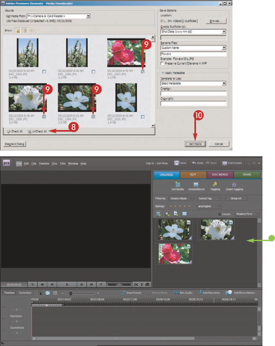 Transfer Media from Still Cameras and File-Based Camcorders in Adobe Premiere Elements