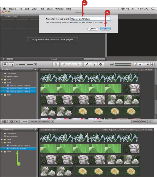 Merge Events to Organize Clips in iMovie