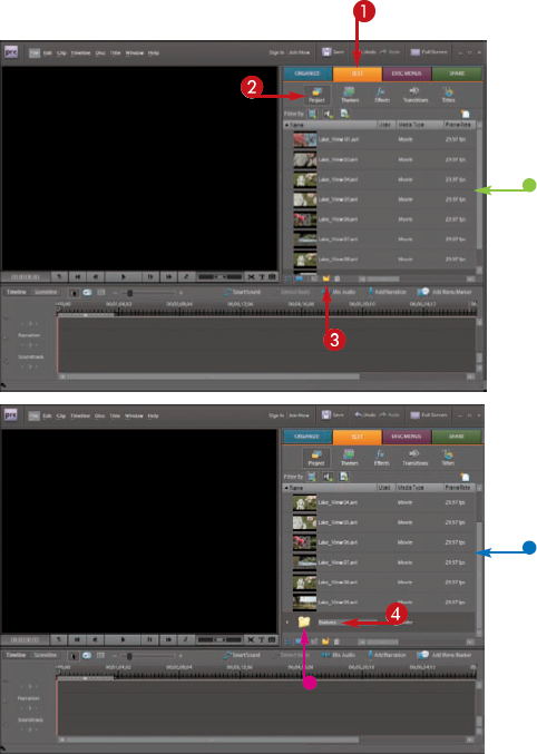 Organize with Folders in Project View in Adobe Premiere Elements