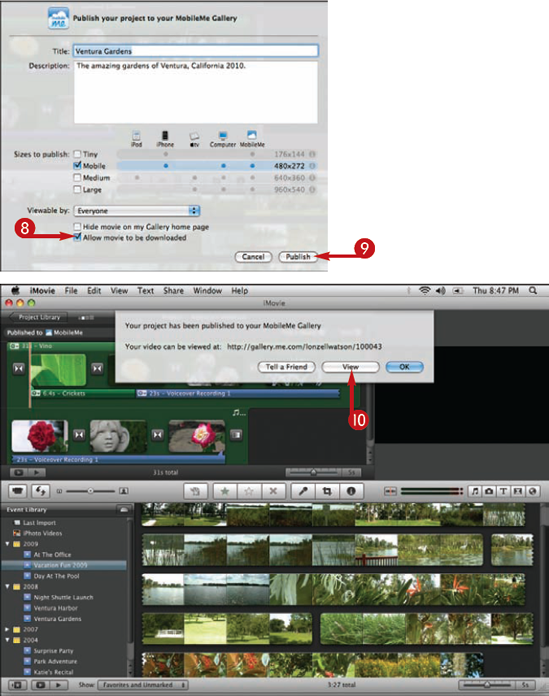 Share iMovie Projects to Your MobileMe Account