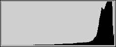 A histogram of the RGB levels of an overexposed image in Photoshop