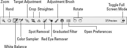 The tools in Camera Raw