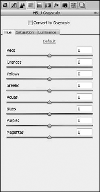 The HSL/Grayscale panel