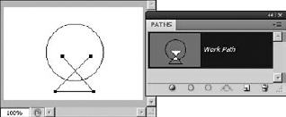 When using the Intersect Path Areas option, the working path is altered to include only the area of overlap between the older working path and the newly created path.