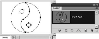 When using the Intersect Shape Areas option, the working path is altered to include only the area of overlap between the older working path and all the selected paths.