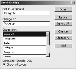 Photoshop provides a built-in spell checker that allows you to quickly find and fix misspelled words in your text.