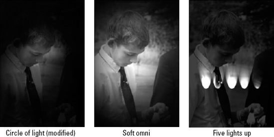 These presets, among others, can be used to create light in your image.