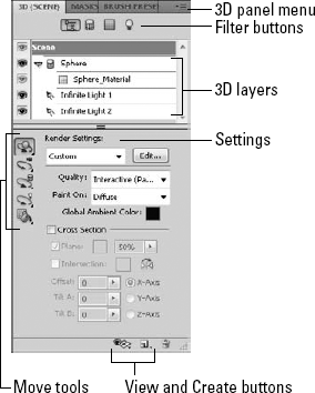 The 3D panel in scene mode