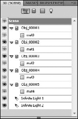 A complicated 3D object has so many layers in the scene that it is much easier to use the filters to reduce the number of layers displayed.